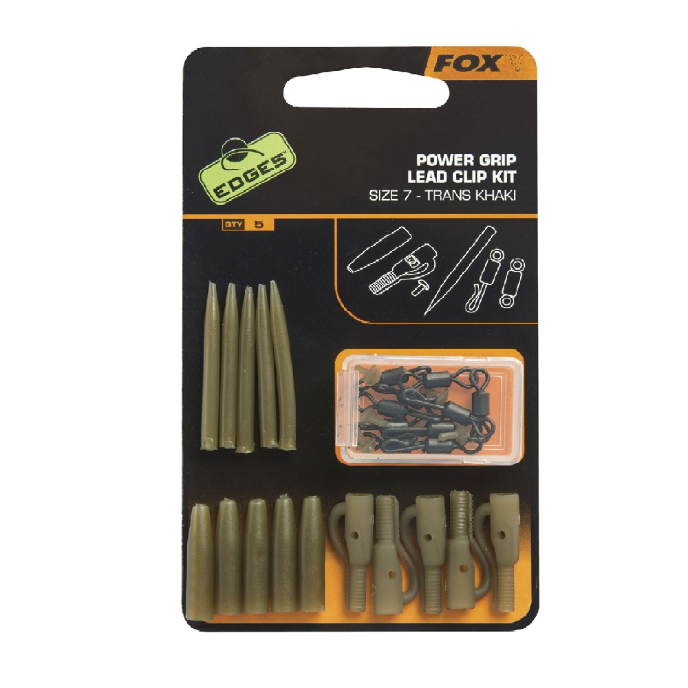 Power Grip Lead Clip Kit SZ 7 Trans Khaki