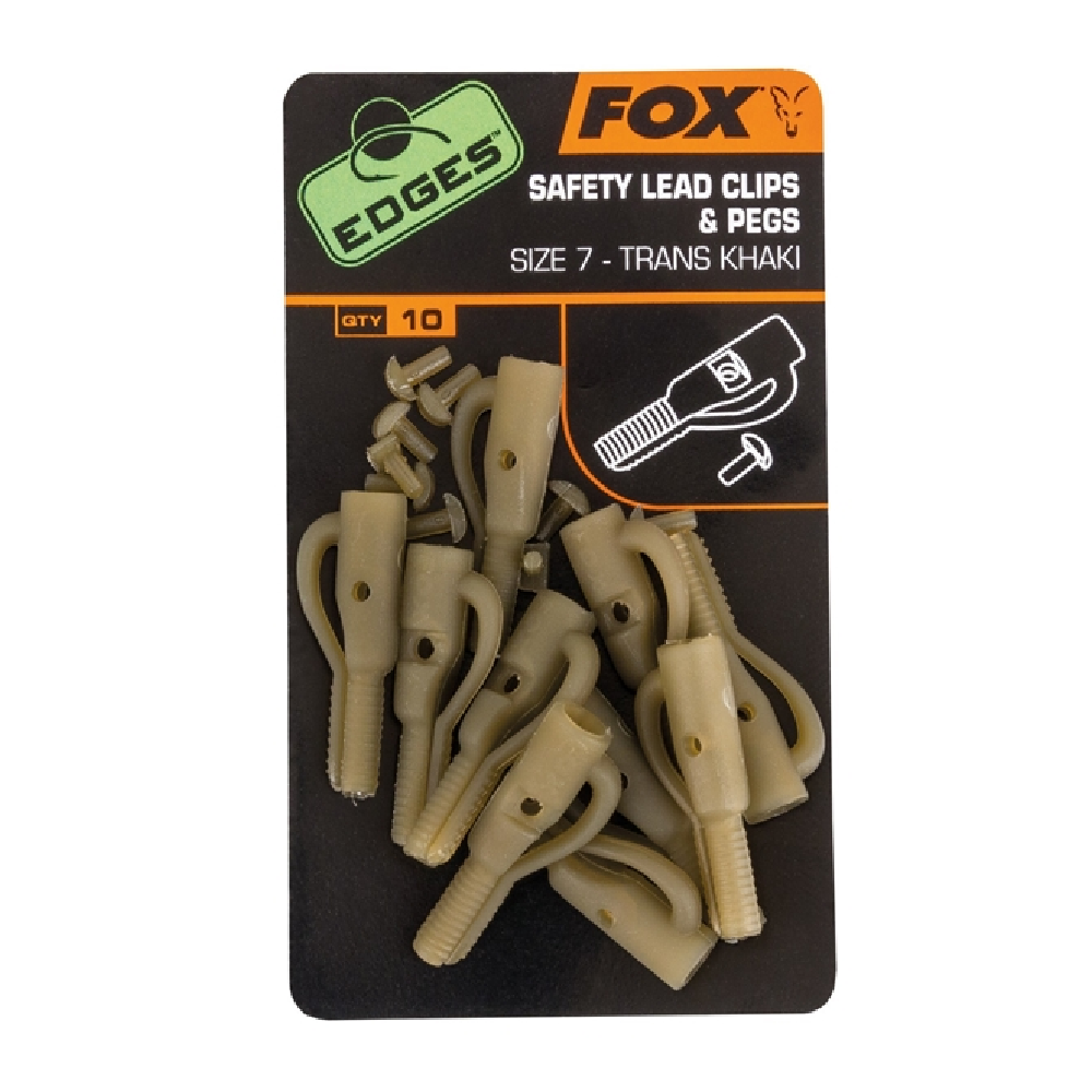 Safety Lead Clip E Pegs SZ 7 Trans Khaki